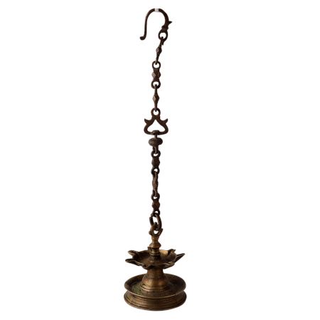 Brass Seven Wicks Hanging Diya Lamp